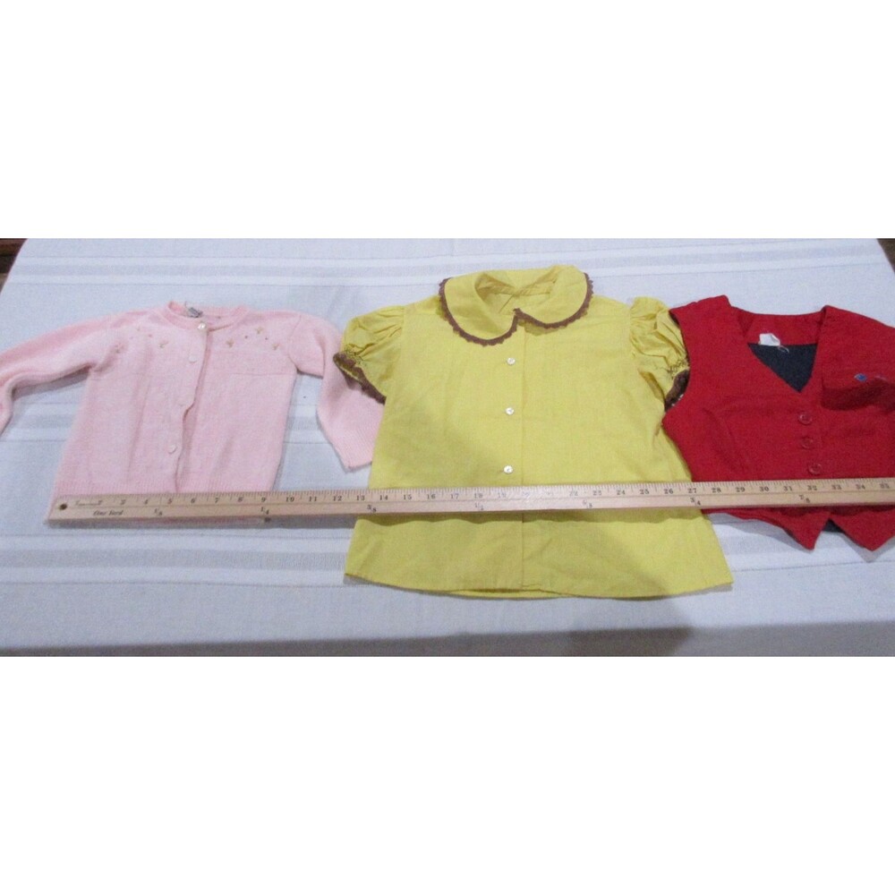 Vtg. 1970's Lot of Toddler Clothing : Sweater/Shirt/Vest Multicolor